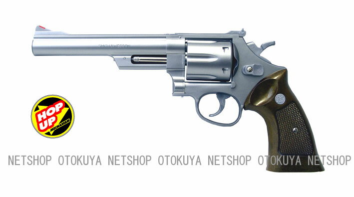 エアガン リボルバー S&W M629 44マグナム 6インチ ステンレスタイプ シルバー No.8 【クラウンモデル】【10才以上用】