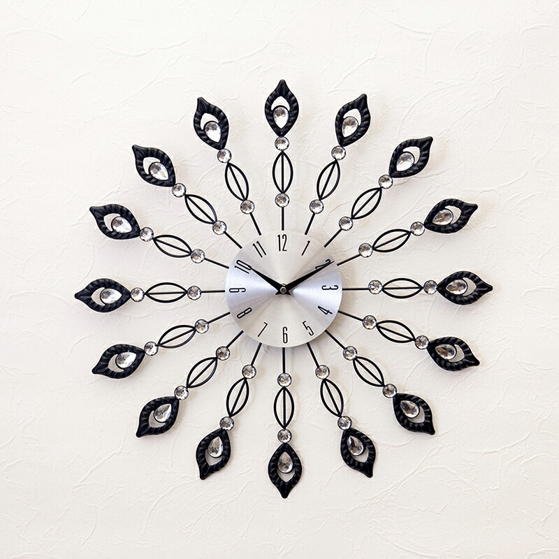 可愛らしいウォールクロック（壁掛け時計）　「ピーコック」孔雀 ブラックのサムネイル