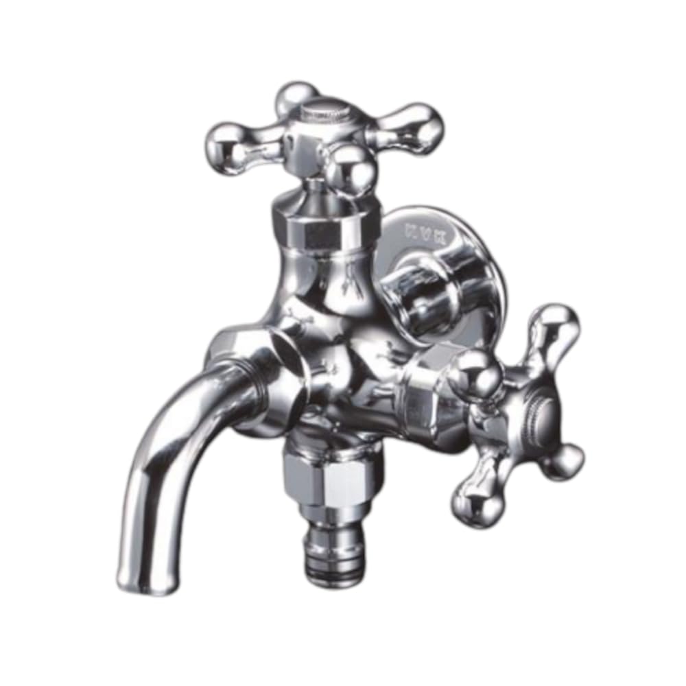 KVK 屋外ホース接続ニップル付二口横水栓(寒冷地用) K124CSPZ