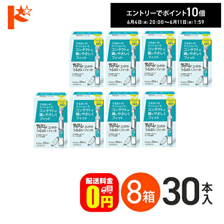 エントリーしてポイント10倍！6/11の1:59まで♪【送料無料】ティアーレ うるおいフィット 8箱セット コンタクトレンズ装着液 オフテクス