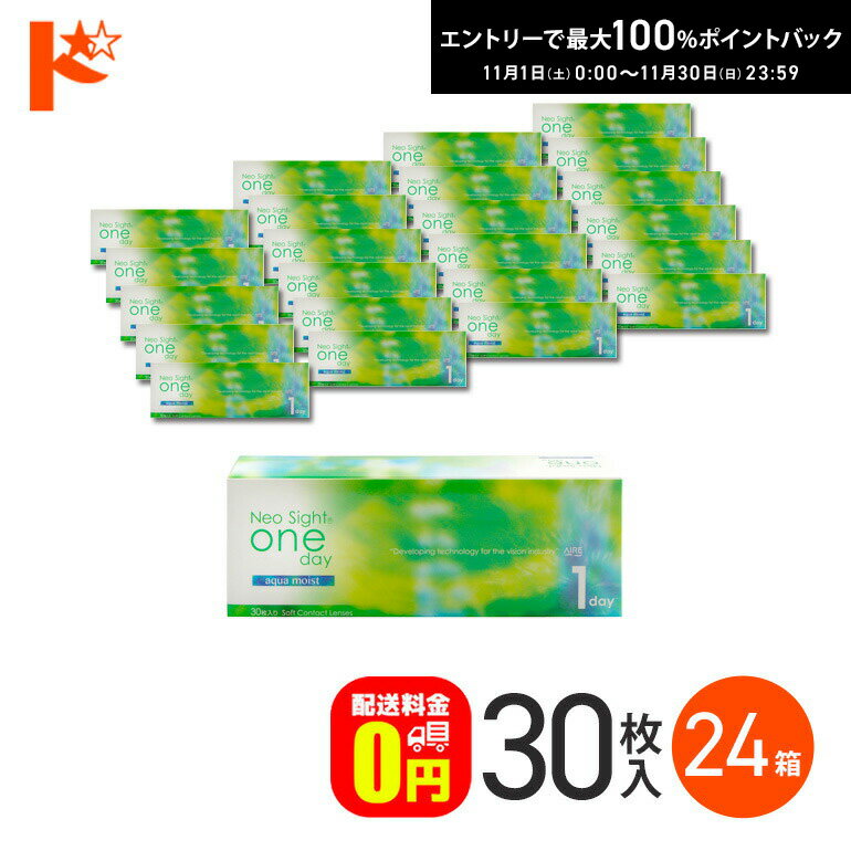 最大100%ポイントバック！11/30の23:59まで♪ネオサイトワンデーアクアモイスト 30枚入 24箱セット 【送料無料】