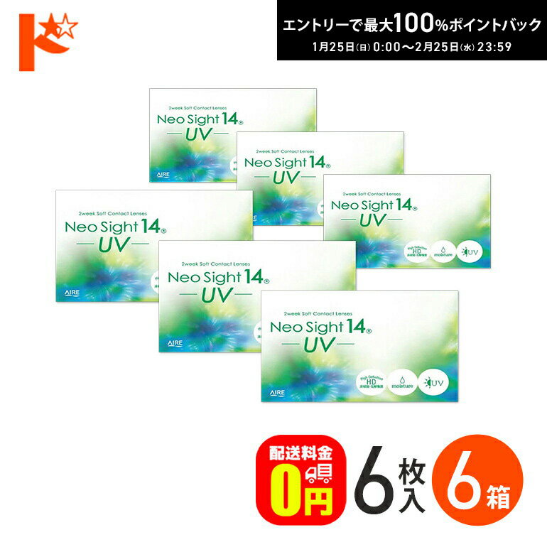 最大100%ポイントバック！2/25の23:59まで♪2week ネオサイト14UV 6箱セット コ ...