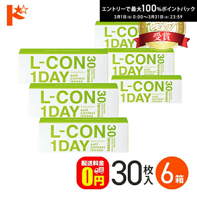 選べるオマケ付♪【送料無料】 エルコンワンデー 30枚入 6箱セット 3ヶ月 コンタクト 1日使い捨 ...