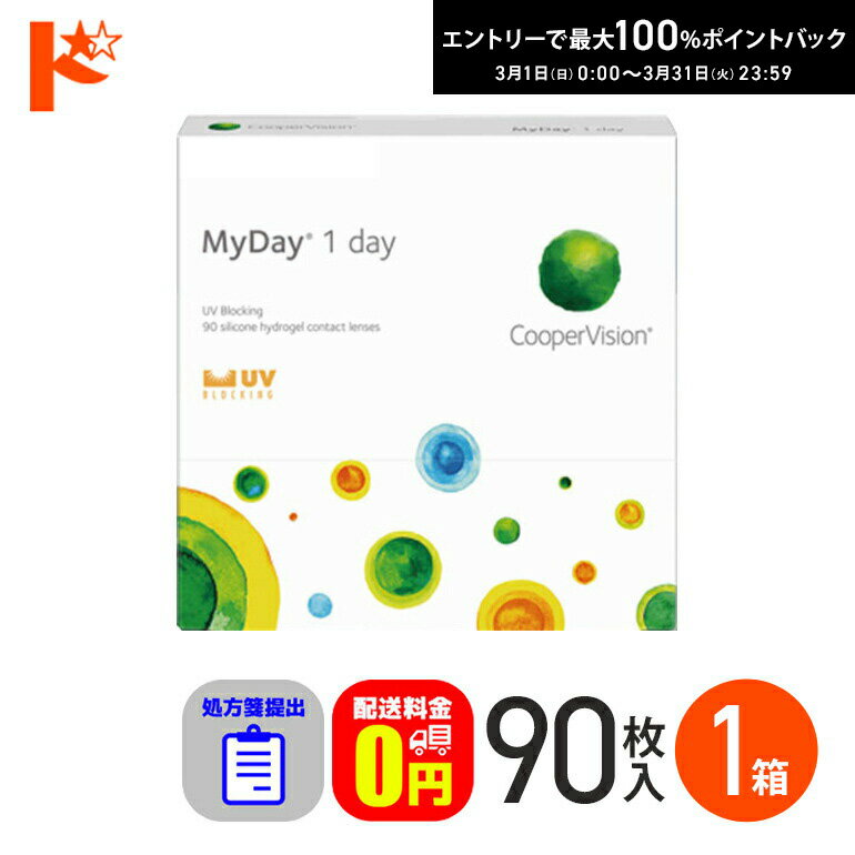 最大100%ポイントバック！3/31の23:59まで♪☆処方箋提出☆ マイデイ 90枚入 1箱 1day 【送料無料】