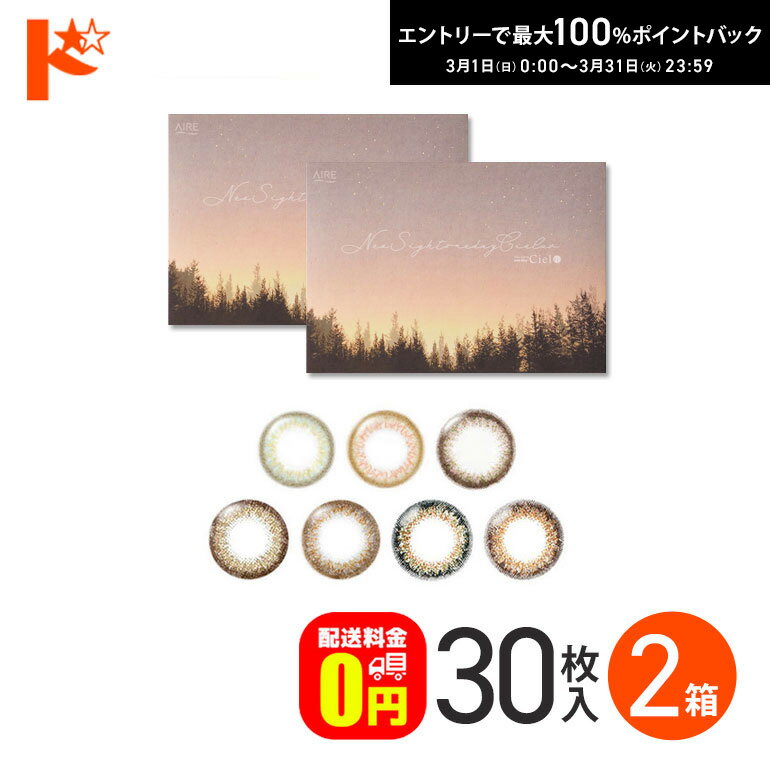 最大100%ポイントバック！3/31の23:59まで♪【送料無料】ネオサイトワンデーシエルUV 30枚入 2箱セット 1日使い捨て カラーコンタクトレンズ 1day