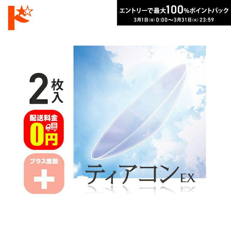 最大100%ポイントバック！3/31の23:59まで♪【送料無料】ティアコンEX プラス度数 2枚セット ドリコン3ヶ月保証付 / コンベンショナル ハードコンタクトレンズ 遠近両用 長期装用