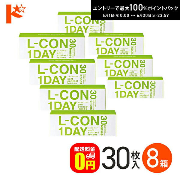 エルコンワンデー 30枚入 8箱セット コンタクト 1日使い捨て 1day 【送料無料】の商品画像