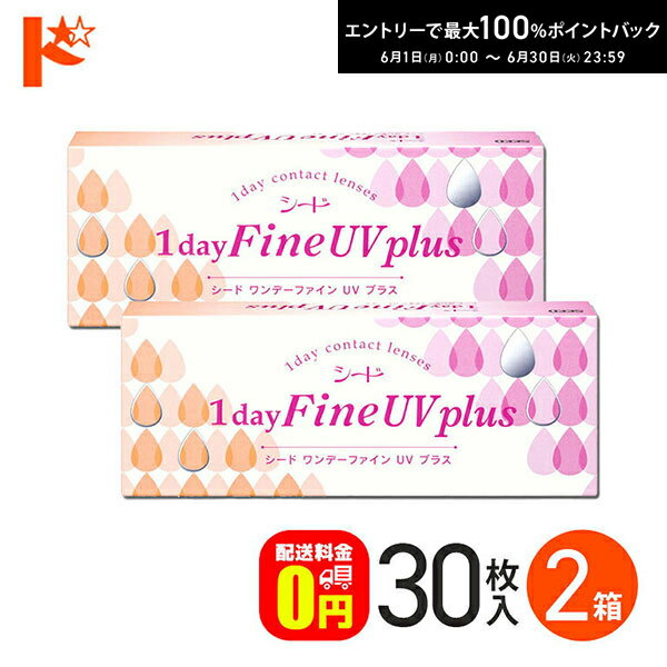 Rakuten - エントリーしてポイント5倍！6/4の20時から♪ワンデーファインUVプラス 30枚入 2箱セット 1日使い捨て 1day 【送料無料】