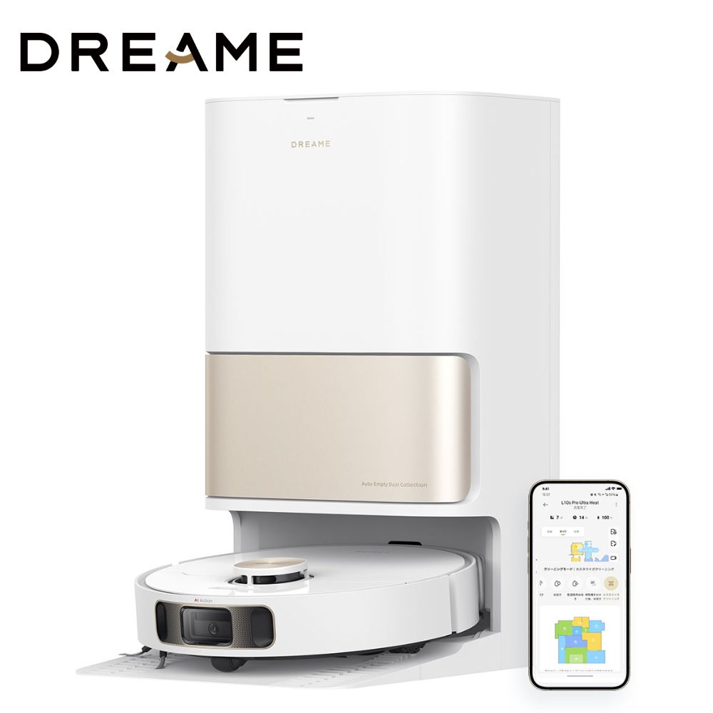 クーポン利用で15%OFF【モップ温水洗浄機能/エクステンド搭載】Dreame (ドリーミー) L10s Pro Ultra Heat ロボット掃除機 温水洗浄 自動ゴミ収集 水拭き対応 自動洗浄・熱風乾燥 5300Pa強力吸引 AI 3D物体識別回避 3Dマップ 高精度複数階マッピング