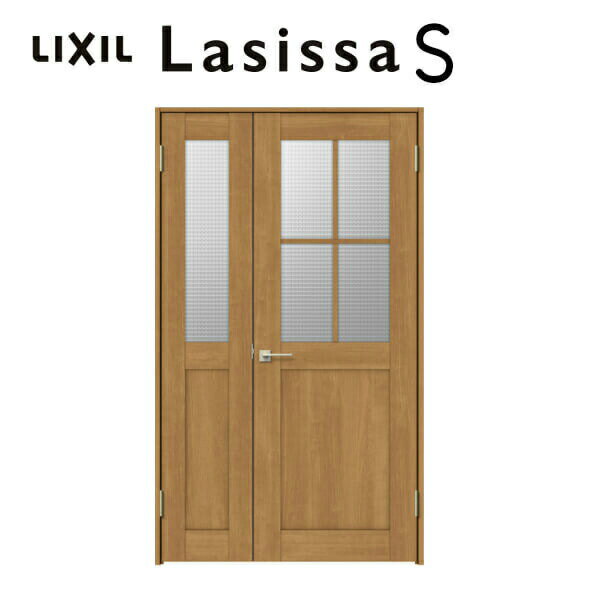 11月はエントリーでP10倍 室内ドア 親子ドア ラシッサS LGH ノンケーシング枠 1220 W1188×H2023mm ガラス入りドア 錠付き/錠なし リクシル LIXIL 屋内 セミオーダー 建具 ドア 木製 おしゃれ 室内ドア 交換 リフォーム DIY ドリーム