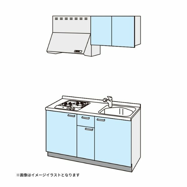 6月はエントリーでP10倍 コンパクトキッチン ティオ Tio LixiL 壁付I型 ベーシック W1500mm 間口150cm(グリルなし2口コンロ用) グループ2 リクシル システムキッチン 流し台 ドリーム 1