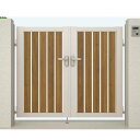 開き門扉AB ウッディTS2型両開き 柱使用 呼称08-12 扉寸法W1600(800+800)×H1200mm リクシル LIXIL 開き門扉 おしゃれ シンプル リフォーム
