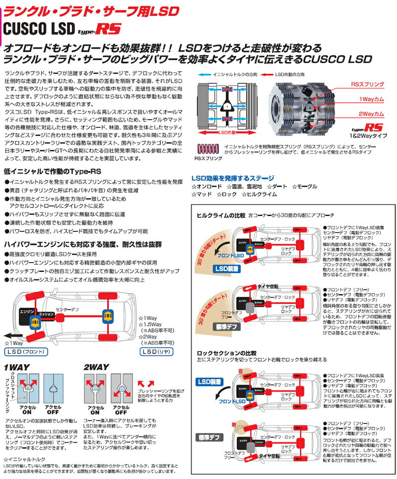 ハイラックスサーフ LSD LN130W LN130G LN131V 1989.05-1995.12 タイプRS 2WAY CUSCO(クスコ) LSD 803 F2