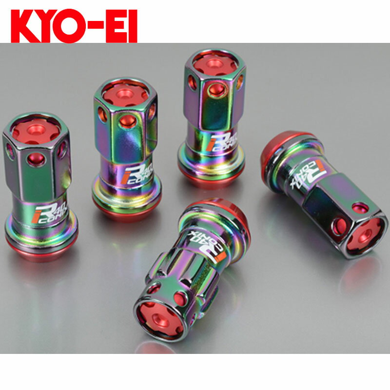 イストホイールナット110系M12xP1.5レーシングコンポジットR40アイコニックスアルミキャップ付20個セットKYO-EI(協永産業)RIA-11N