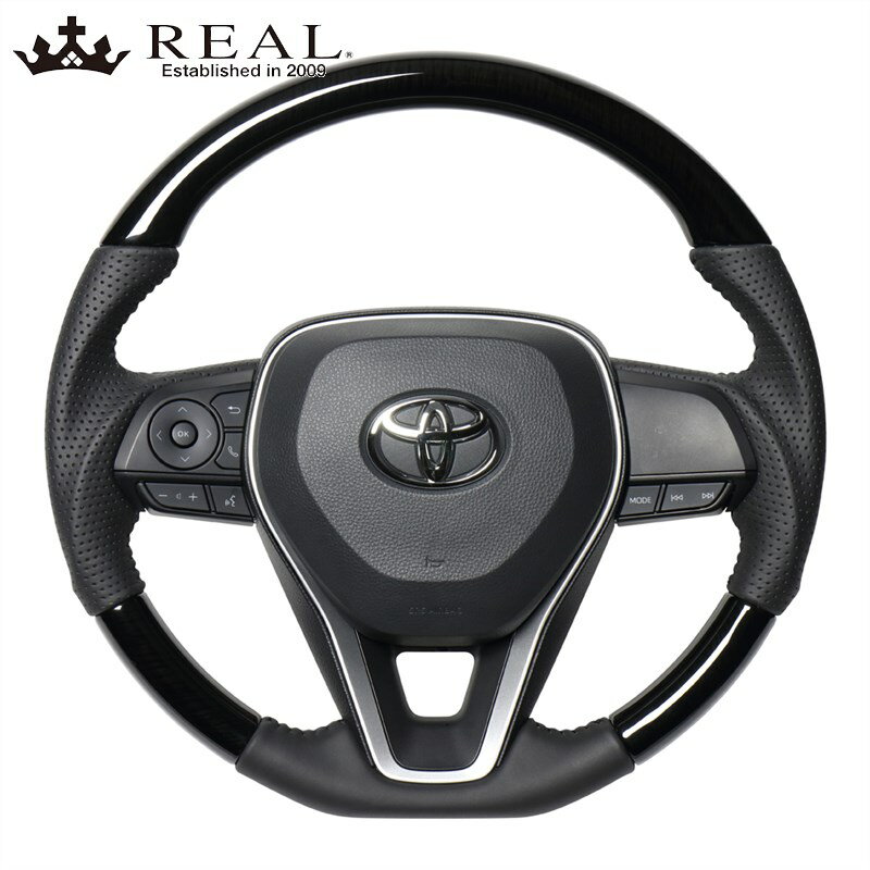 カローラツーリング ステアリング 210系 R1/9- 38Bブラックウッド REAL(レアル) TYA-38BBKW