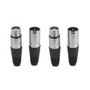 XLR 3ピン オス メス マイク ケーブル コネクタ メタル プラスチック (2オス+2メス)