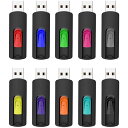 32GB USBメモリ 10個セット USB 2.0 フラッシュメモリ32GB 格納式 USBメモリー32ギガバイト サムドライブ ースティック ペンドライブ 10色(2)