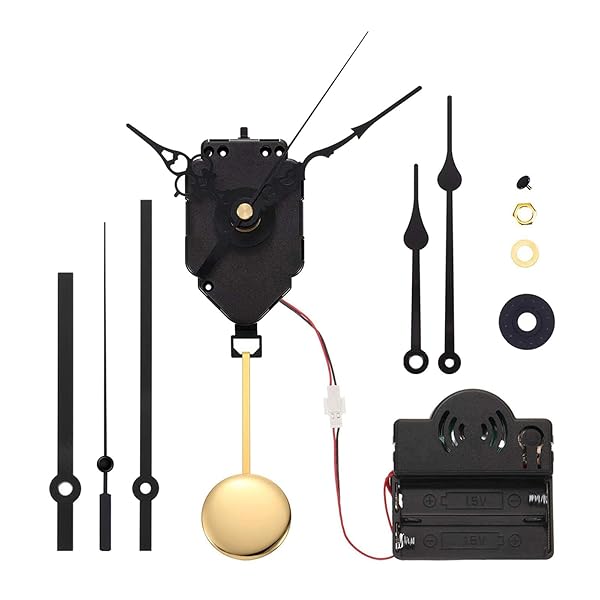 振り子時計ムーブメントキットは部品を交換します振り子時計ムーブメントチャイムロングシャフトは3ペアの手と振り子で修理します