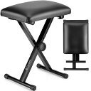 ピアノ キーボードベンチ 折りたたみ ピアノ椅子 Keyboard Bench 55mmパッド入り 合金鋼材3段階 43~50cm高さ調整可能 本体3KG 耐荷重168KG ピアノイス ベンチ X型 防水 滑り止め Xスタイル ピアノスツール パーカ