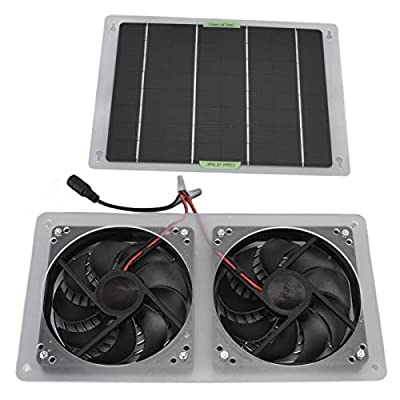 ソーラーファン、ソーラーパネルファンキット、100W 12V防水デュアル排気ファン小型鶏小屋、温室、小屋、ペットハウス、ソーラー換気ファン用ソーラーパワーファンソーラー排気ファンのサムネイル