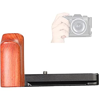 WEPOTO Fujifilm X-T10 X-T20 X-T30用ハンドグリップメタル赤檀木材 WR-XT30