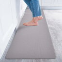 キッチンマット 60×240cm PVC 厚さ8mm 洗濯いらず 低反発クッション ずれない 台所 マット 防汚 拭ける グレー