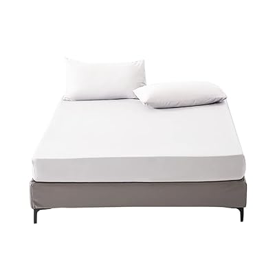 ボックスシーツ ファミリーサイズ オールシーズン シワになりにくい 吸汗速乾 寝汗発散 色落ちない 全周ゴムバンド付 ベッドシーツ マットレスカバー マチ部分約30センチ 抗菌防ダニ（ファミリーサイズ・240×200cm,ホワイト）