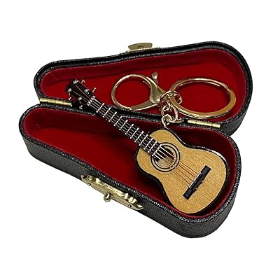 [MoonEmbassy] キーホルダー ウクレレ ミニチュウクレレ 楽器ギフト ケース付け Miniature Ukulele Guitar Keychain