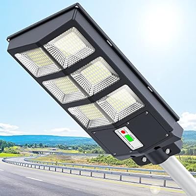 A-ZONE ソーラー街灯 センサーライト 300W 屋外 led ソーラーライト IP66耐水性 省エネ 配線工事不要 太陽発電 感知式 led人感センサーライト 屋外照明 夜間自動点灯 庭先灯・駐車場灯・工業団地・車道・歩道など最適 (300)