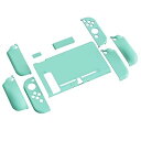 PlayVital AlterGrips Nintendo Switchに対応用人間工学に基づいたグリップカバーと保護シェル、ジョイコンのシェル＆グラスフィルム＆サムライカバー＆ボタンキャップは付属しています【ミスティグリーン】