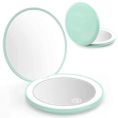 CALLC ミラー 鏡 10倍拡大鏡付 LEDライト付き 両面コンパクトミラー 折りたたみ式 明るさ調節可能 メイクミラー 携帯ミラー USB充電式 角度調整可 ミントグリーン CALLC ミラー 鏡 10倍拡大鏡付 LEDライト付き 両面コンパクトミラー 折りたたみ式 明るさ調節可能 メイクミラー 携帯ミラー USB充電式 角度調整可 ミントグリーン