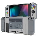 eXtremeRate PlayVital Switchコンソールに対応用バックカバー、NS Joyconハンドヘルドコントローラー分離可能プロテクターハードシェル、Switch用にカスタマイズされたドッキングできる保護ケース【SFC SNESクラシ