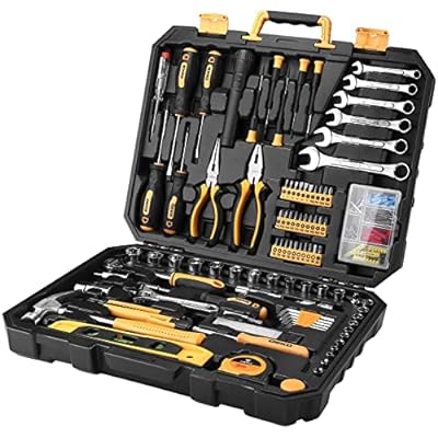 DEKO 208点組 工具セット ホームツールセット 家庭用 ツールセット 日曜大工 DIYセット 作業工具セット 家具の組み立て 住まいのメンテナンス用 修理道具セット 便利な収納ケース付きのサムネイル