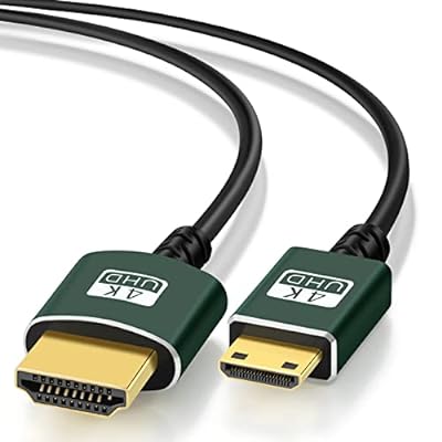 Thsucords 細柔らかい 薄型 ミニ HDMI to HDMI ケーブル 0.3M. ウルトラスリム フレキシブル Mini HDMI ケーブル 3D/4K@60Hz/18gbps/2160P/1080P 適格請求書発行可