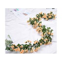 バラ ガーランド 薔薇 ローズ 枯れない花 造花の藤 植物 壁掛け造花 シルクフラワー 手作り花輪 花園装飾 インテリア 結婚式 パーティー飾り (シャンペン ...