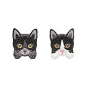 SSYSSY 刺繍 ワッペン アイロン接着両用タイプ 动物 猫 2個入 手芸 DIY用品 (A002)