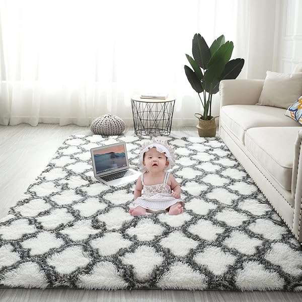 ラグ カーペット 絨毯 オールシーズン 滑り止め付き じゅうたん 現代 北欧風ins風 1年中使えるタイプ 夏 冷房対応 ふわふわ (200*250, 灰白色)