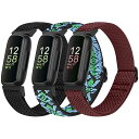 Fitbit Inspire 3/Inspire 2/Inspire/Inspire HR/Ace 2/Ace 3 バンドと互換性あり、伸縮性のある調節可能な交...