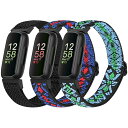 Fitbit Inspire 3/Inspire 2/Inspire/Inspire HR/Ace 2/Ace 3 バンドと互換性あり、伸縮性のある調節可能な交...