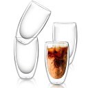 タンブラー 450ml 4個セット グラスカップ コーヒーコップ ミルクコップ マグカップ 二重構造 保冷 保温 断熱 結露しないグラス 二重グラス ダブルウォール アイスコーヒー グラス タンブラー マグカップ ガラス グラスコップ ホーム用 オフ