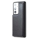 For Galaxy S21 ultra/docomo SC-52B/au SCG11 ケース 背面手帳型 軽い薄い 純色 レザーケース(ブラック)ギャラクシー エス21 ウルトラ ドコモsc52b ケースカード入れ 片手操作 バックカバー サムス