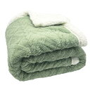毛布 冬用 セミダブル 厚手150x205cm おしゃれ 二枚合わせ ブランケット 大判 北欧風ボア 軽量掛け毛布 抗菌防臭 防ダニ 静電抑制(グリーン)
