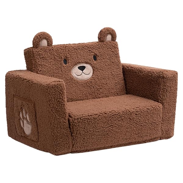 子供用ソファー キッズソファーベッド ベビーチェア 赤ちゃん座椅子 お座り練習 可愛い ふわふわ 背もたれ 折りたたみ 一人掛け プレゼント 熊