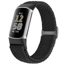 編み込み腕時計バンド Fitbit Charge 6/Fitbit Charge 5対応 レディース メンズ 調節可能なソロループ 伸縮性ナイロン編み 交換用リ...
