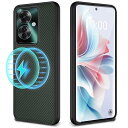 OPPO Reno11 A 5G ケース MagSafe対応 耐衝撃 オッポ レノ11A カバー ワイヤレス充電対応 Reno11A スマホケース PC 軽量 薄型 擦り傷防止 落下防止 ストラップホール付き (インクグリーン)