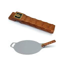 マルチグリドル 取っ手 GRANDOOR/JHQマルチグリドル 33cm対応/マルチグリドル 29-34cm対応 名栗加工木製グリップ 鉄板取っ手 工真鍮金属の名札デザイン マルチグリドル用のハンドルウッドカバー 火傷防止 取付簡単