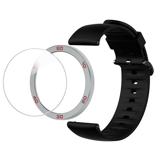 for CMF Watch Pro 2 ベゼルリング、強化金属 フレーム 保護カバー 耐衝撃 傷防止 耐衝撃 交換ベゼル CMF Watch Pro 2スマートウォッチ用 (銀赤ベゼル+シリコンバンド) for CMF Watch Pro 2 ベゼルリング、強化金属 フレーム 保護カバー 耐衝撃 傷防止 耐衝撃 交換ベゼル CMF Watch Pro 2スマートウォッチ用 (銀赤ベゼル+シリコンバンド)