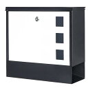 Jssmst(ジェスマット) メールボックス ポスト 大型 郵便受け ファミリーポスト キーロック式 金属製 新聞受け (HPB911-白色)