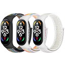 ナイロン時計バンド Xiaomi Mi Band 7/6/5/4/3/Amazfit Band 5 と互換性あり、調節可能で スポーツナイロンループ交換用リスト...