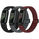 Fitbit Inspire 3/Inspire 2/Inspire/Inspire HR/Ace 2/Ace 3 バンドと互換性あり、伸縮性のある調節可能な交...